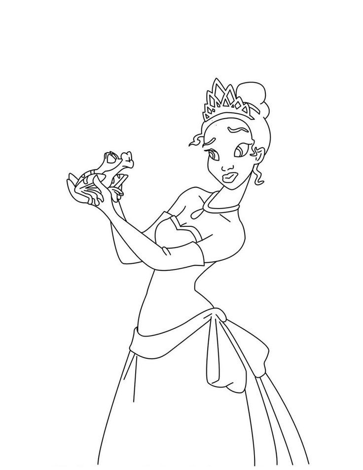 The Princess & the Frog Coloring Page | Frog coloring pages | Pintere…