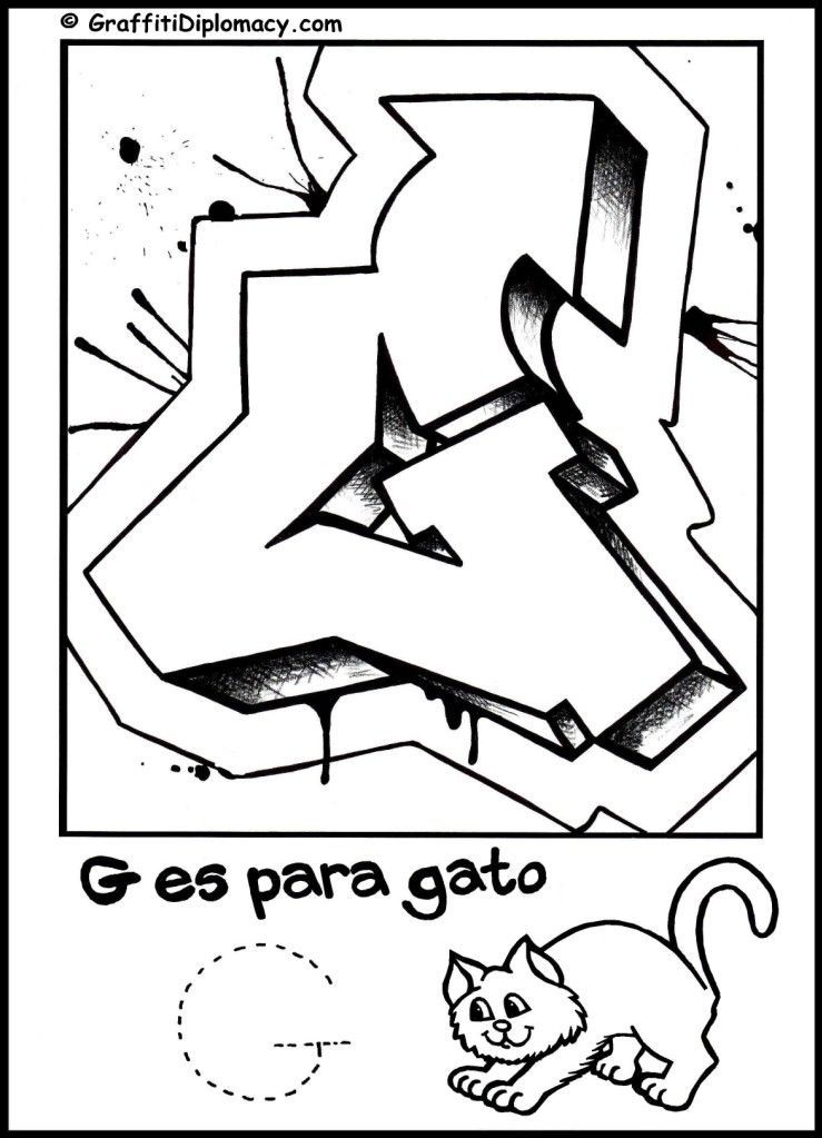 Fun To Color Graffiti Letters To Help Kids Learn The Spanish 