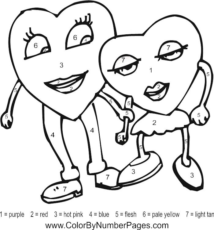 Download Valentines Day Coloring Pages Color By Code - Coloring Home