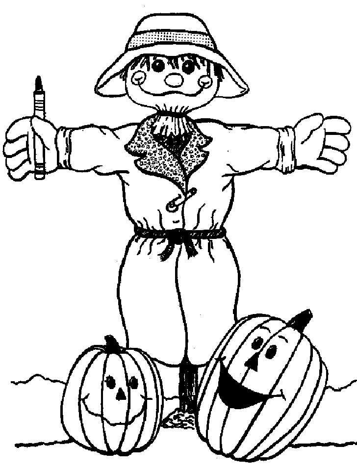 Halloween Scarecrow Coloring Pages – Free Halloween Coloring Pages 