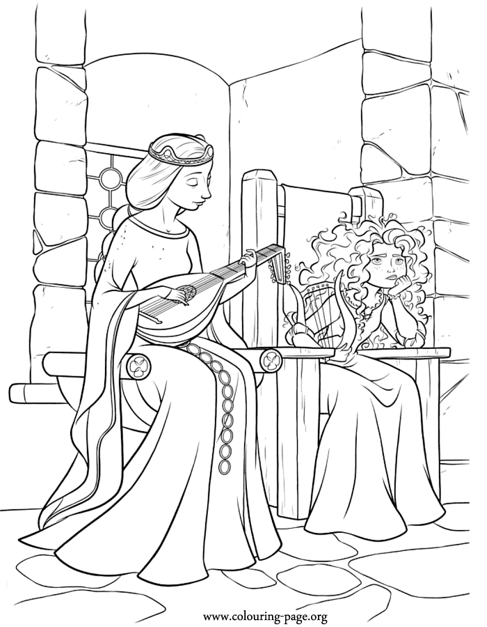 Brave - Merida and her mother Elinor coloring page
