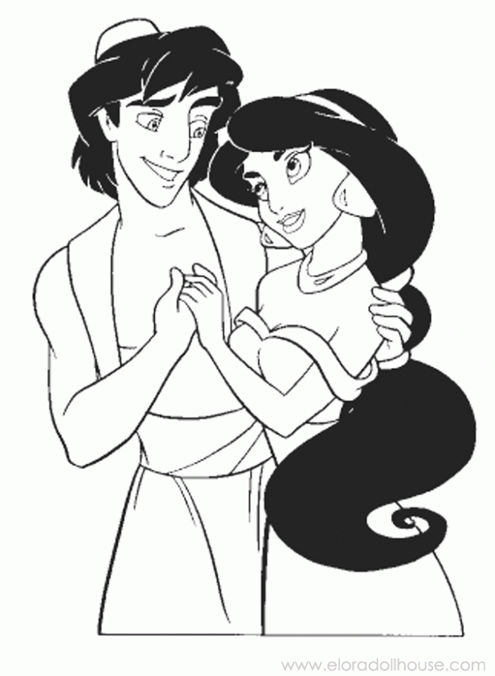 Jasmine In Love Coloring Page