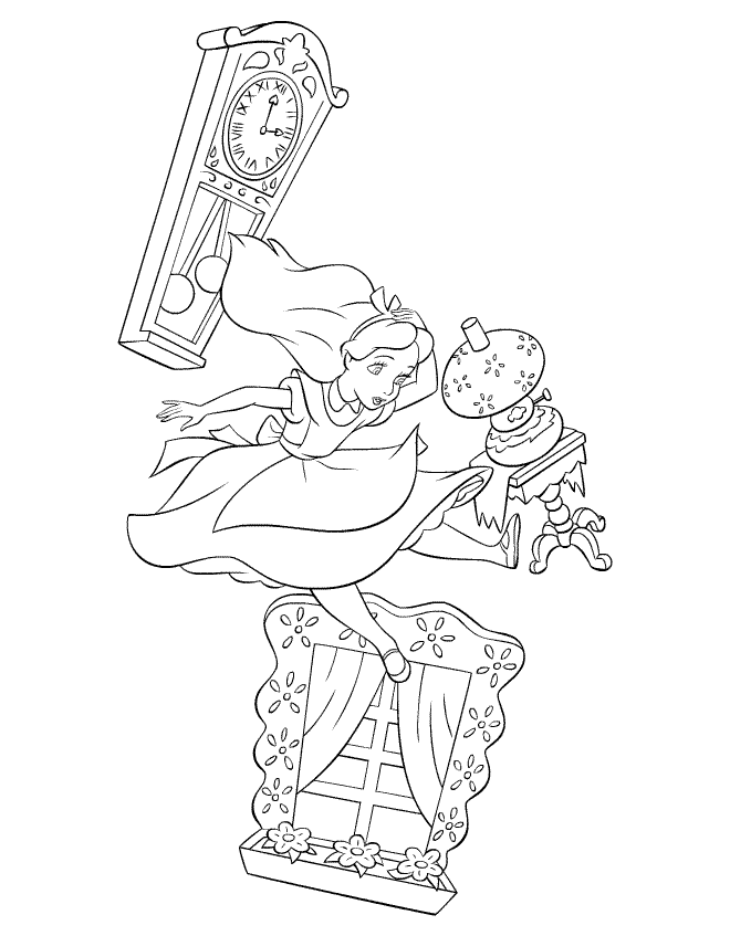 disney alice wonderland Colouring Pages
