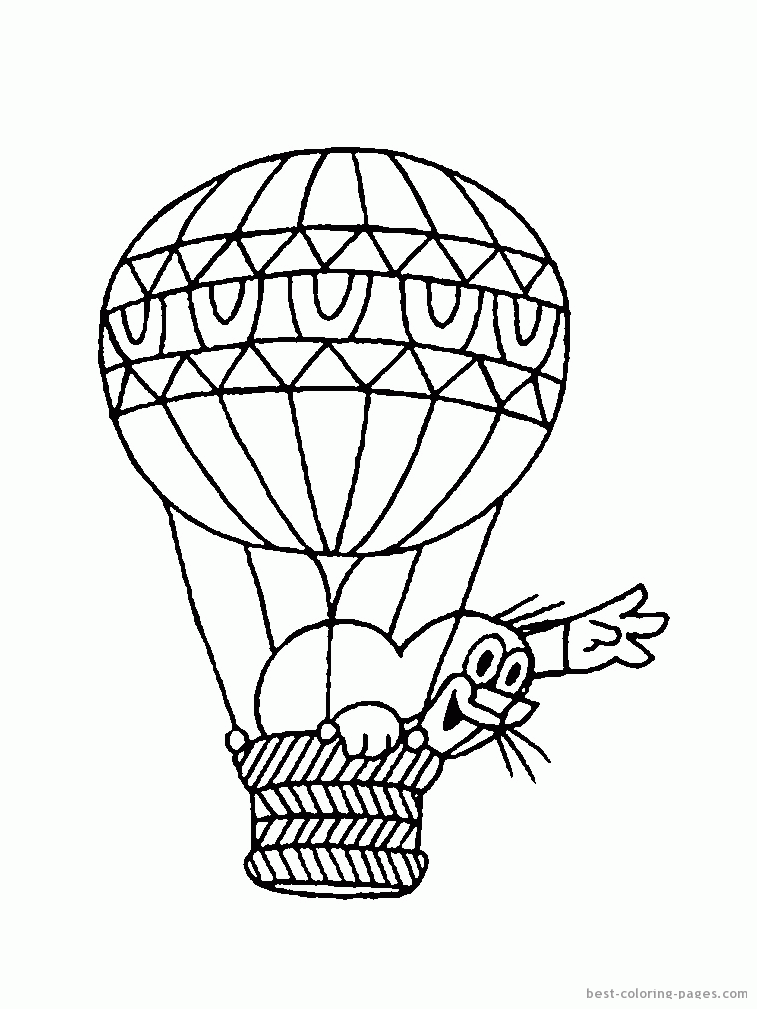 Vintage Hot Air Balloon Coloring Page | Clipart Panda - Free 