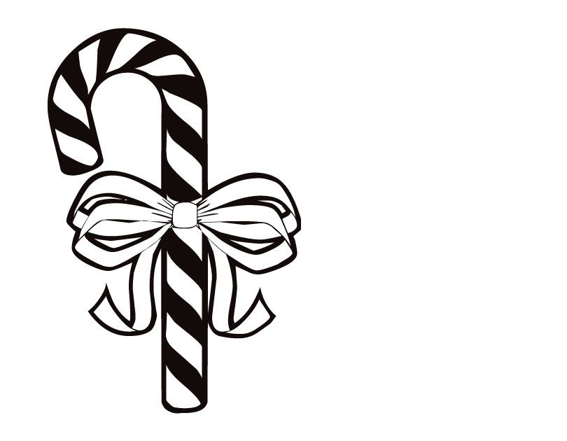 simple Christmas Candy Cane Coloring Pages for kids | Best 