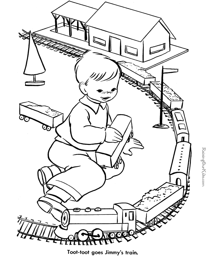 Toy train coloring page 013