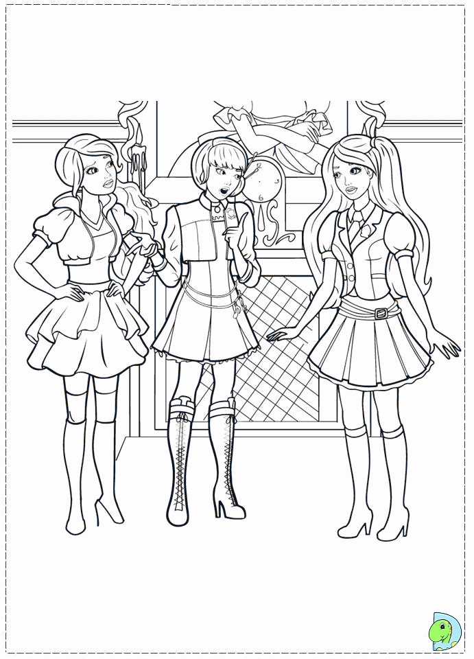 barbie and princess Colouring Pages