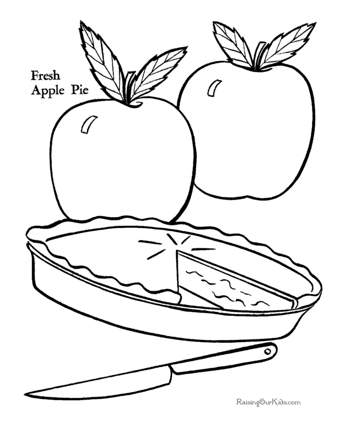 Apples to print and color - Fruit coloring pages