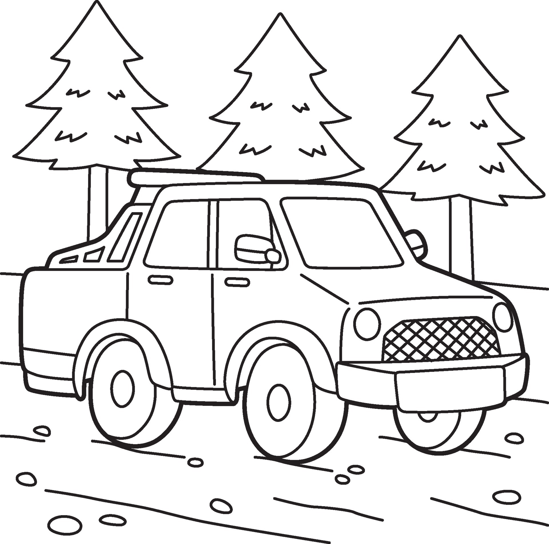 Off Road Truck Coloring Page 5234641 Vector Art at Vecteezy