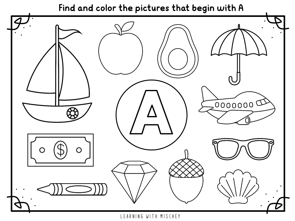 Alphabet Beginning Sound Worksheets - Coloring Pages - Made By Teachers