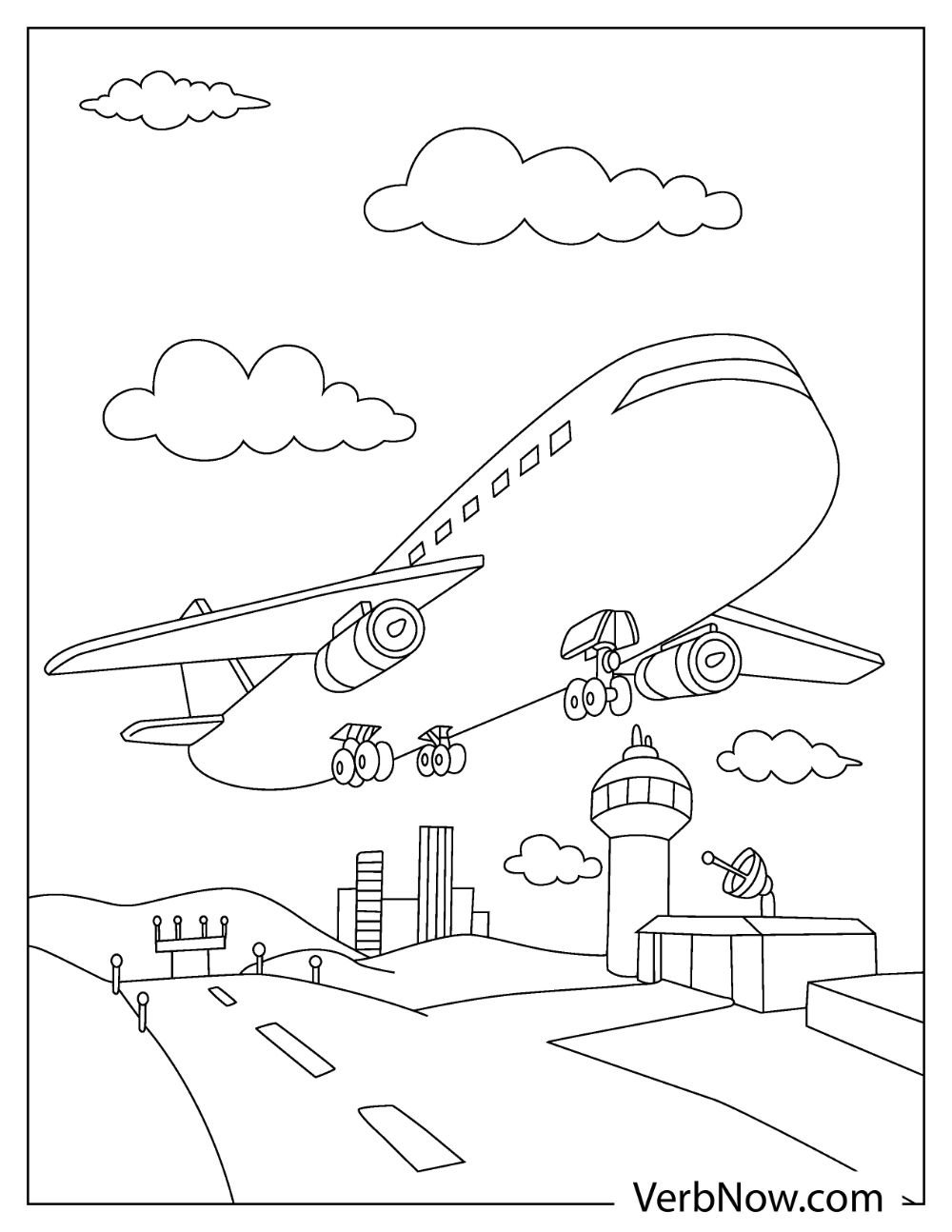 Free AIRPLANE Coloring Pages & Book for Download (Printable PDF) - VerbNow