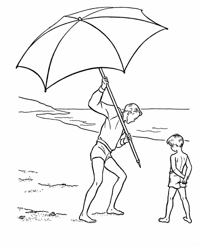 beach drawing for kids - Clip Art Library