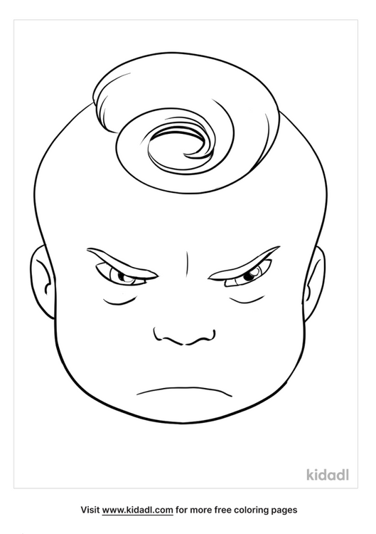 Angry Face Coloring Pages | Free Emojis-shapes-and-signs Coloring Pages |  Kidadl