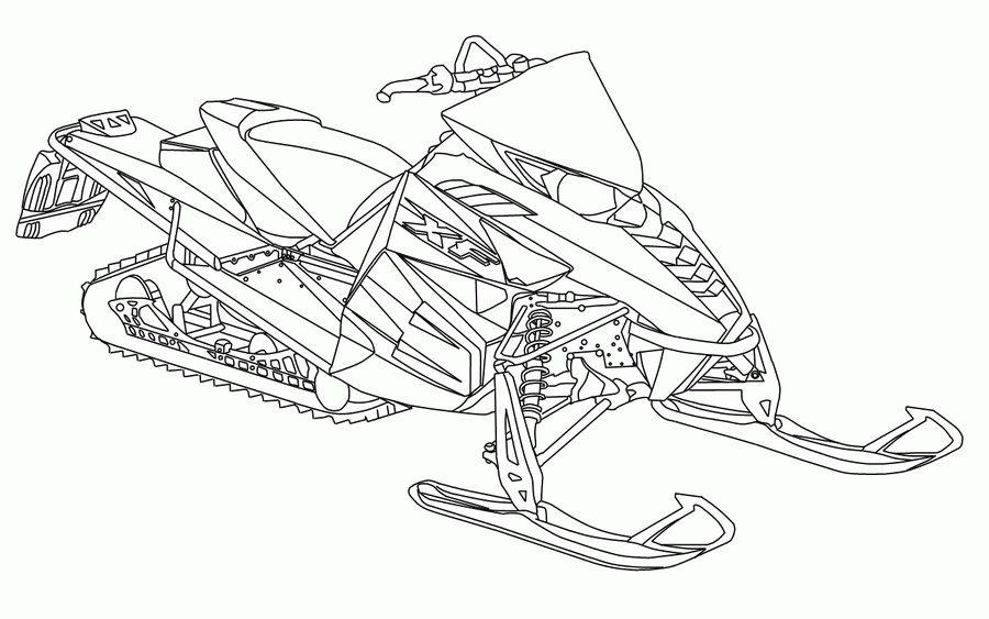 Coloring Arctic Cat Snowmobile Drawing Sketch Coloring Page