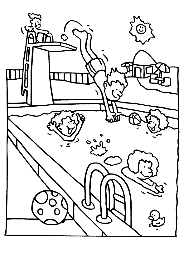 Swimming Coloring Pages To Print - Coloring Home