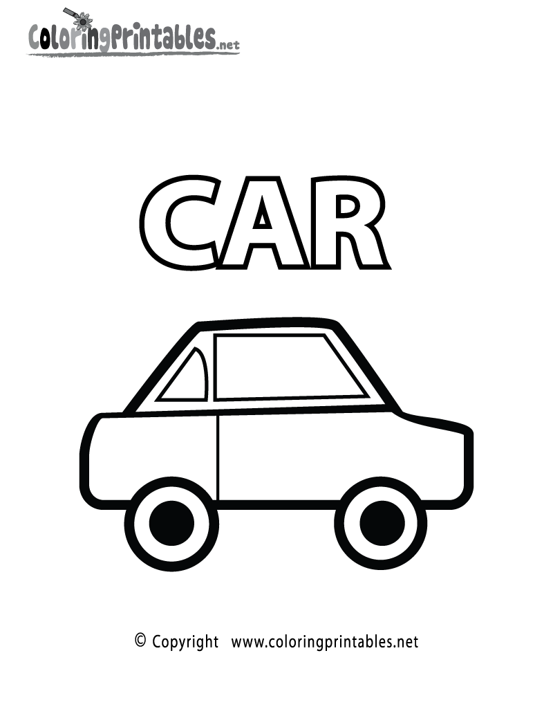 Vocabulary Car Coloring Page - A Free Educational Coloring Printable