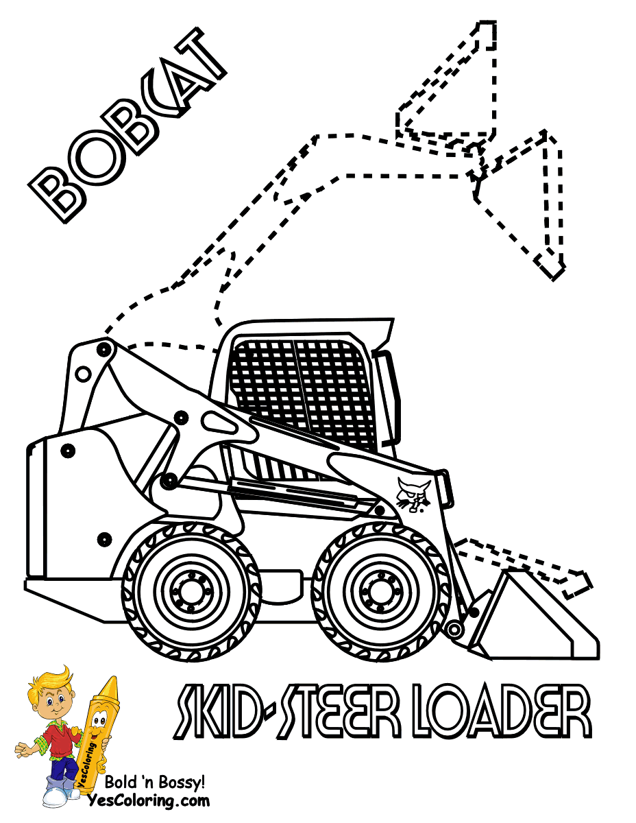 BobCat Skid Steer Loader Construction Coloring Page. You can print out this coloring  picture. htt… | Tractor coloring pages, Coloring pages, Coloring pages for  kids