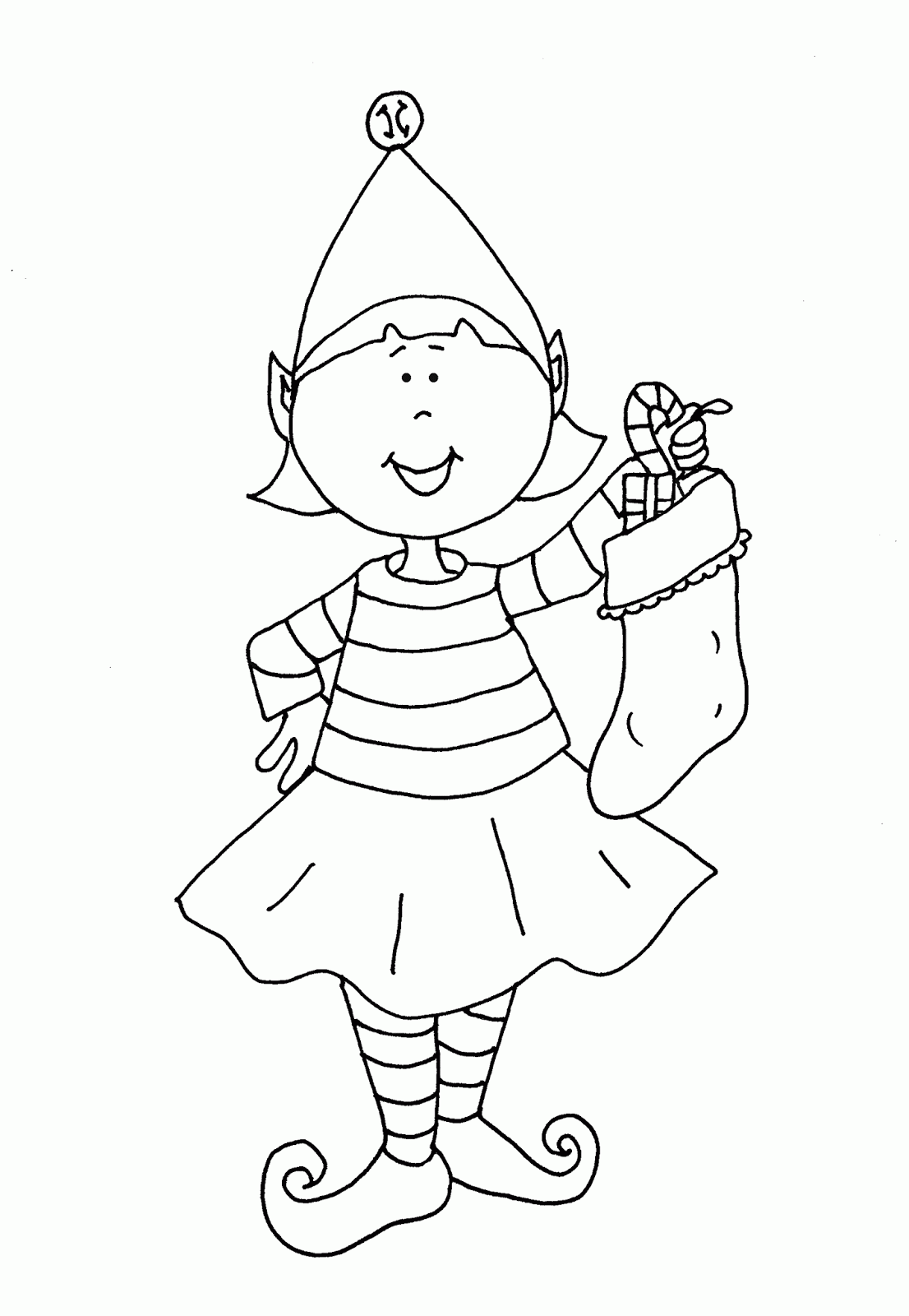 Female Christmas Elf Coloring Pages - High Quality Coloring Pages
