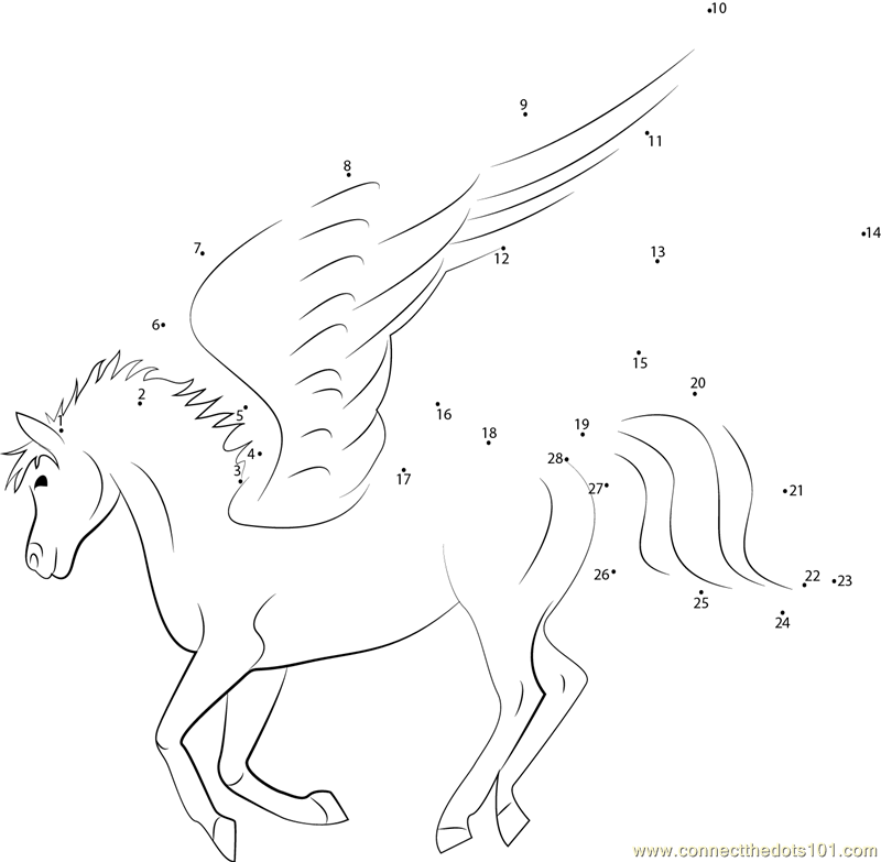 Unicorn Dot To Dot Coloring Pages Coloring Home