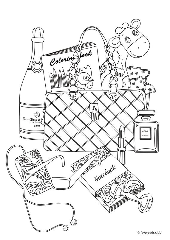 Purse Printable Adult Coloring Page From Favoreads coloring - Etsy Israel