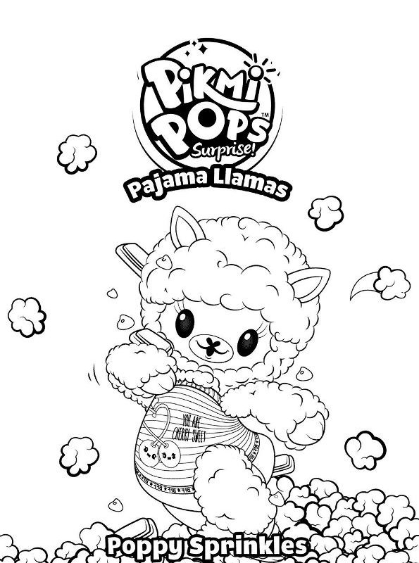 Kids-n-fun.com | Coloring page Pikmi Pops Llama In Pyjamas Poppy Sprinkle