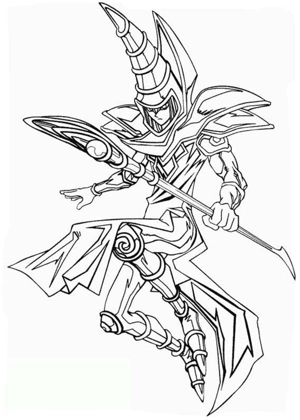 The Dark Magician from Yu Gi Oh Coloring Page - NetArt
