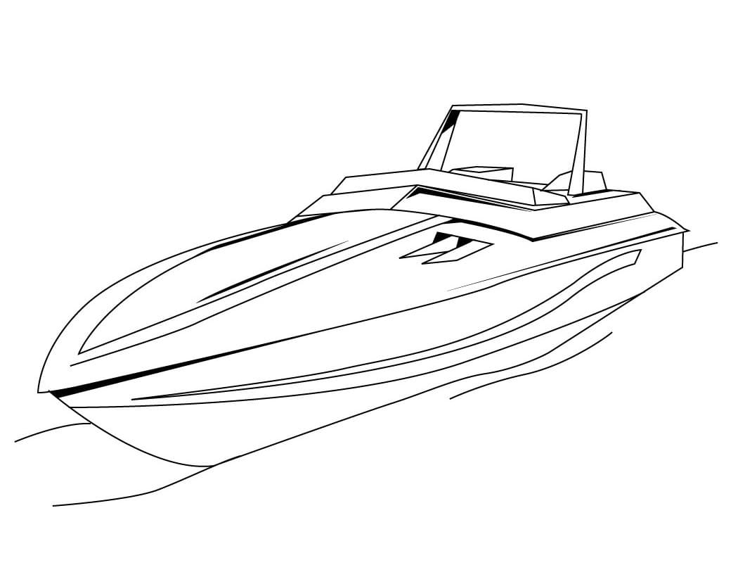 A Speedboat Coloring Page - Free Printable Coloring Pages for Kids
