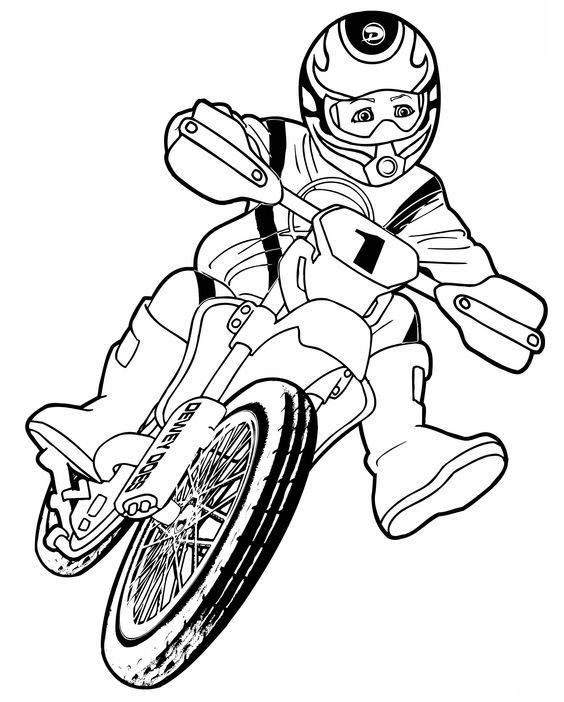Dirt Bike Pictures To Color - Coloring Pages for Kids and for Adults