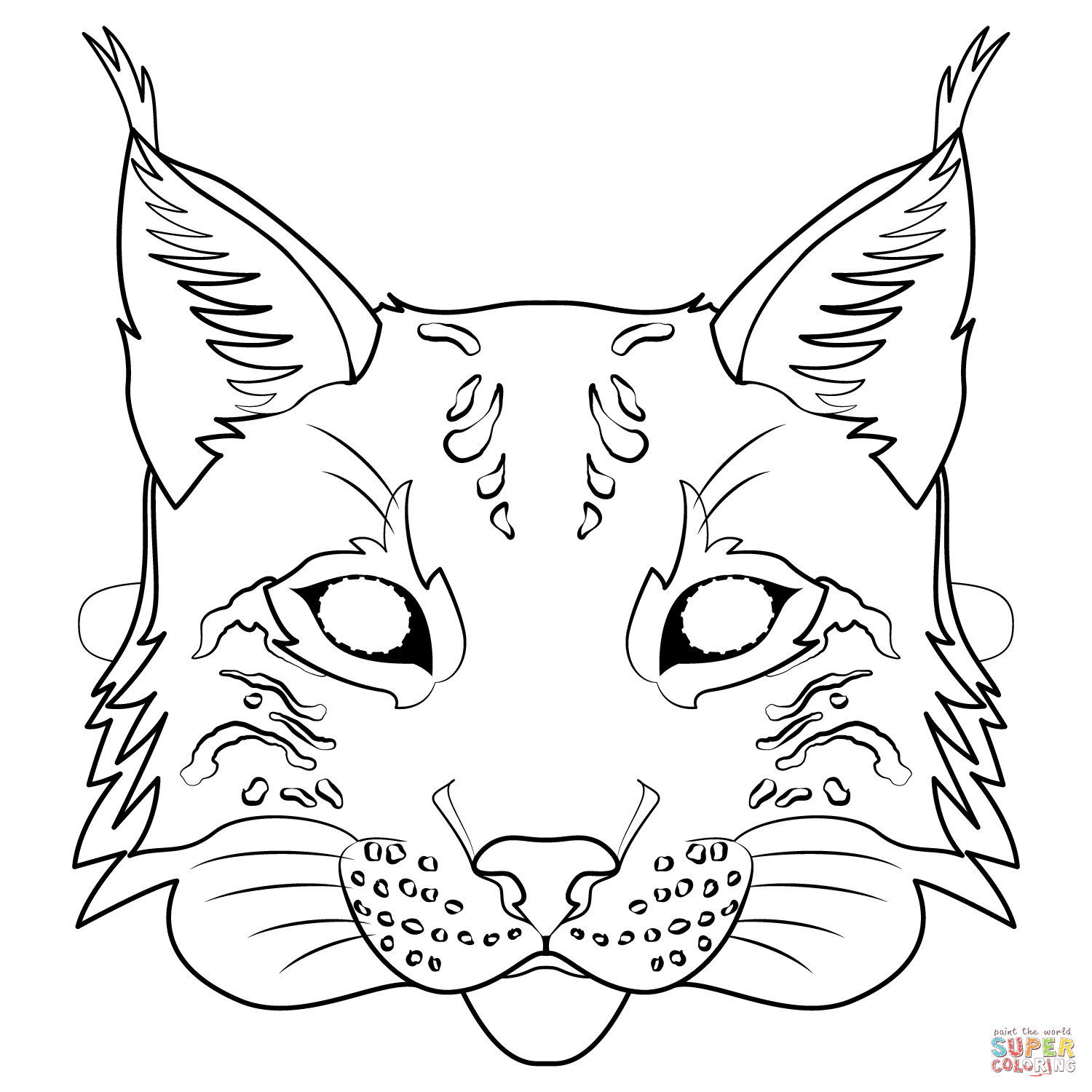Lynx Mask coloring page | Free Printable Coloring Pages