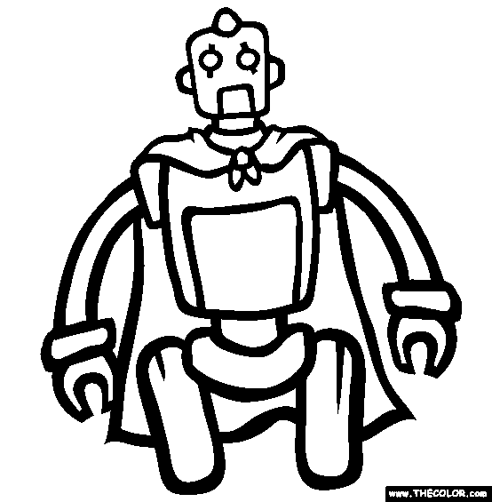 Tom The Robot Coloring Page | Free Tom The Robot Online Coloring