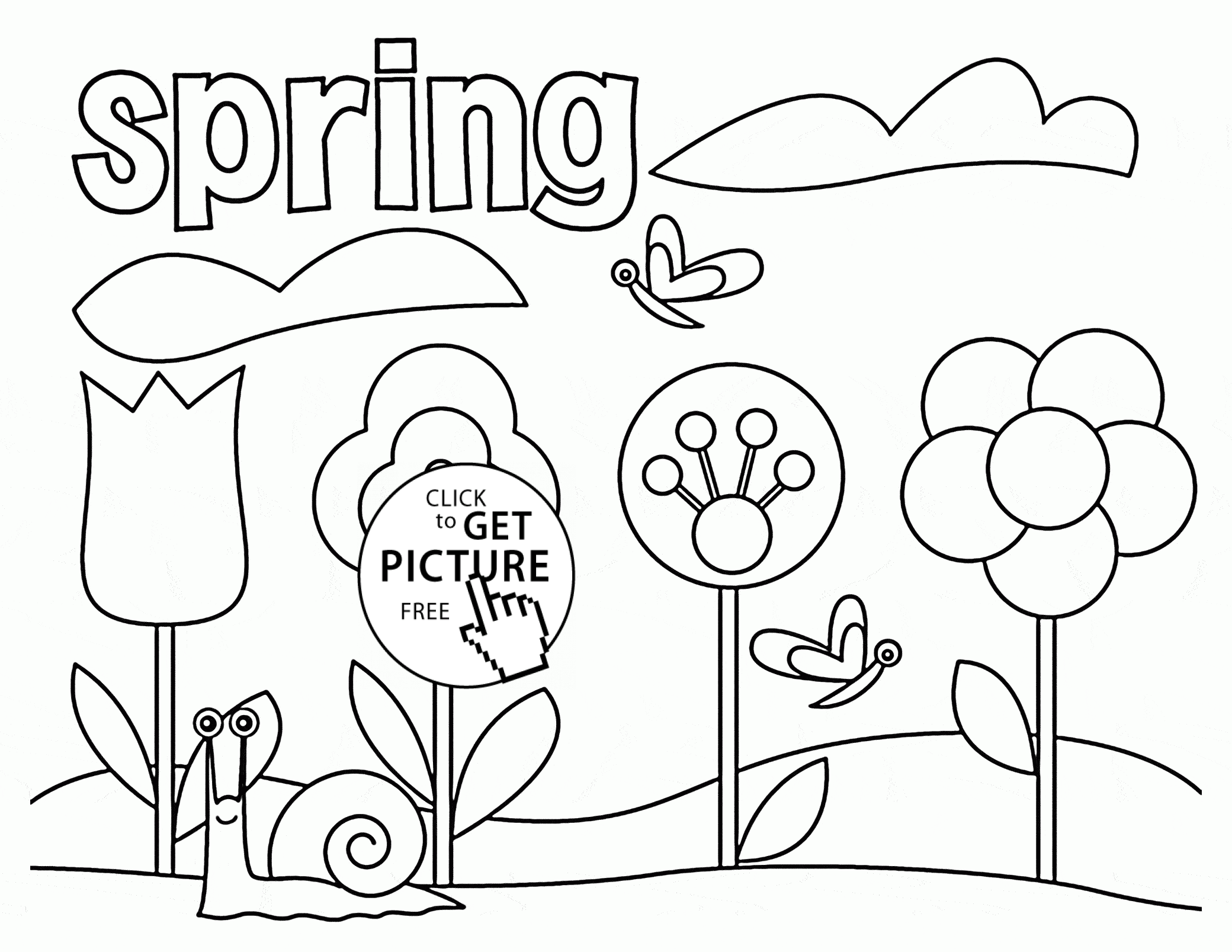 kindergarten spring coloring sheet - Clip Art Library