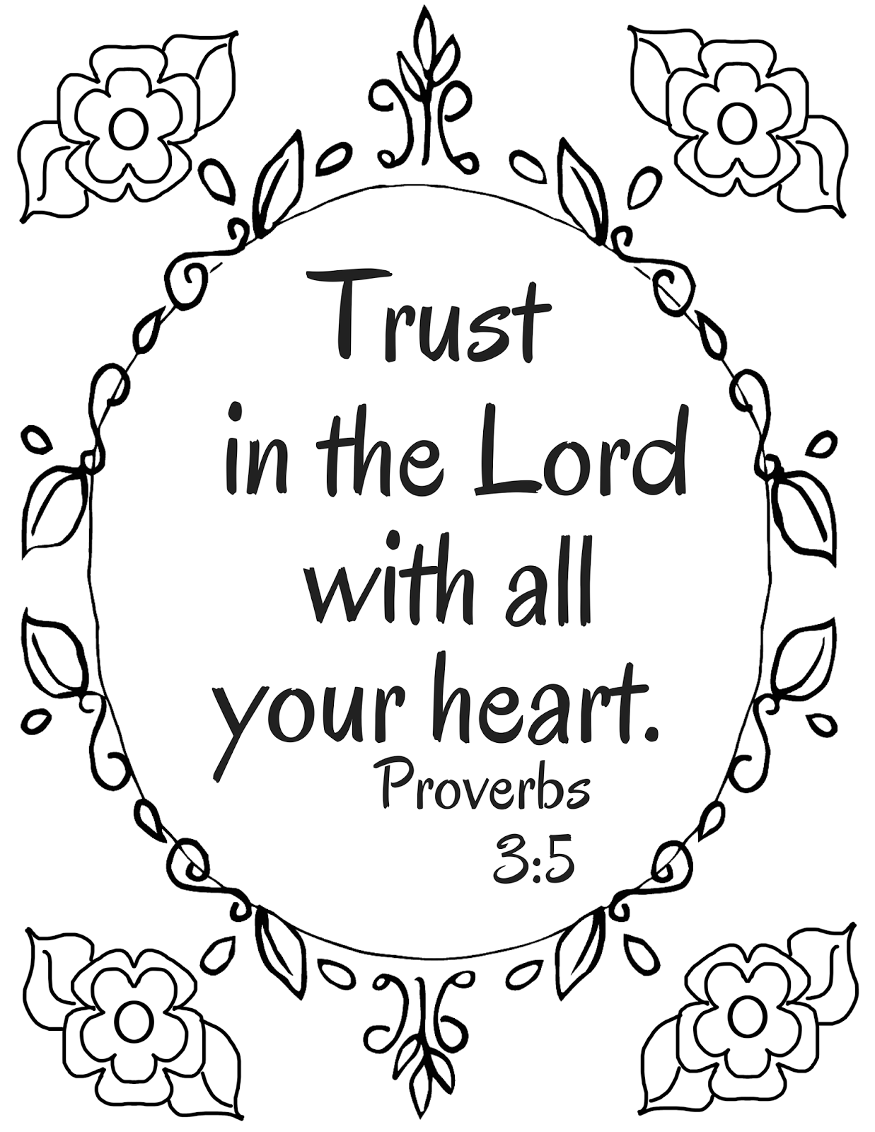 The Prudent Pantry: Trust in the Lord with all your heart (a coloring page)