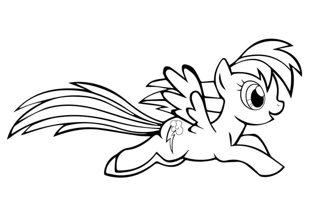 Rainbow Dash Pony Coloring Page - Free Printable Coloring Pages for Kids