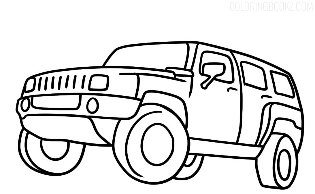 Hummer H3 Coloring Page - Coloring Books