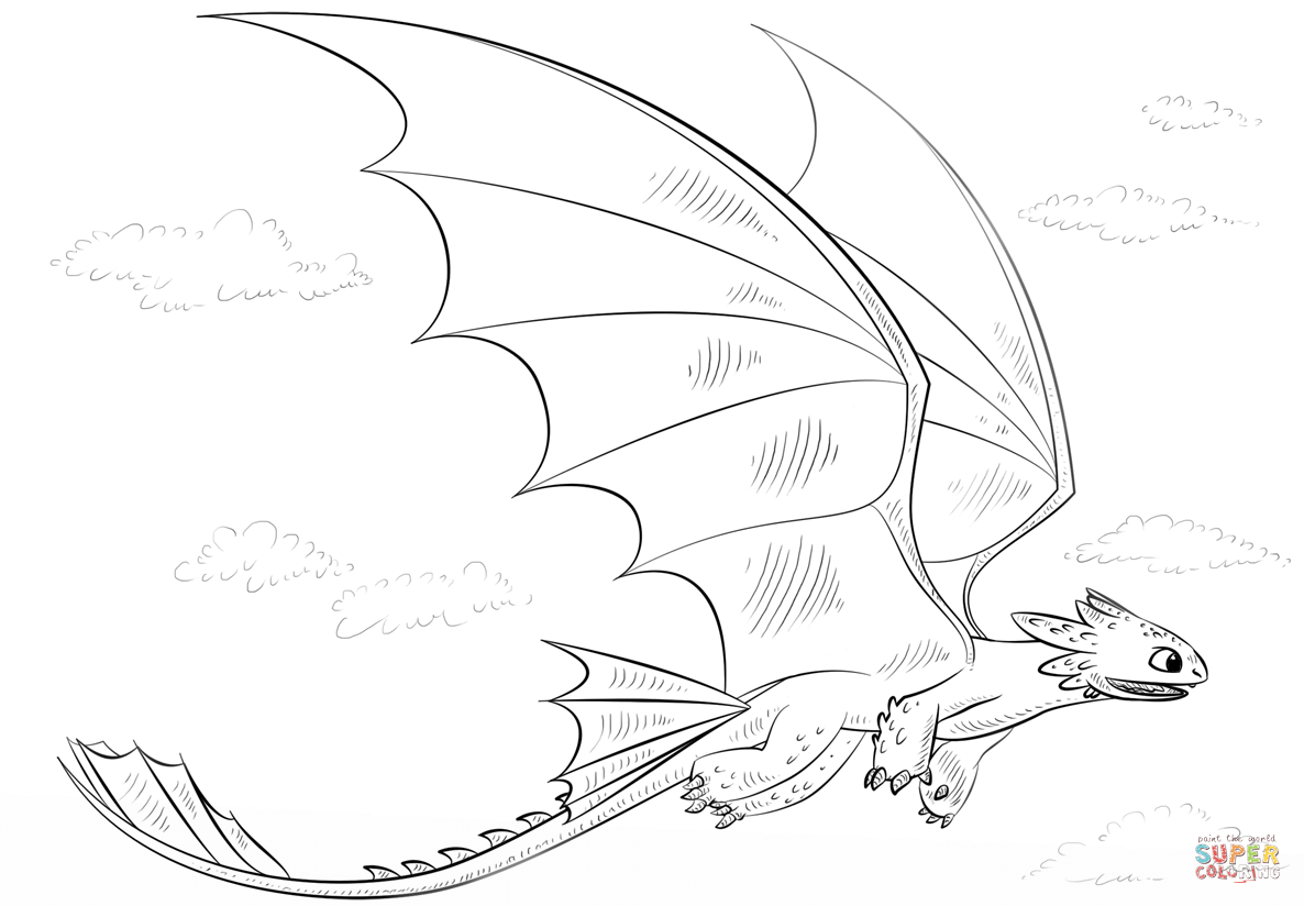 Toothless Dragon coloring page | Free Printable Coloring Pages