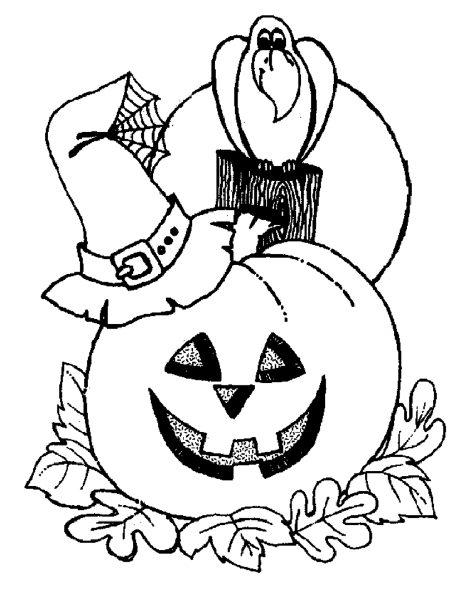 Amazing of Simple Printable Halloween Coloring Pages By #1775
