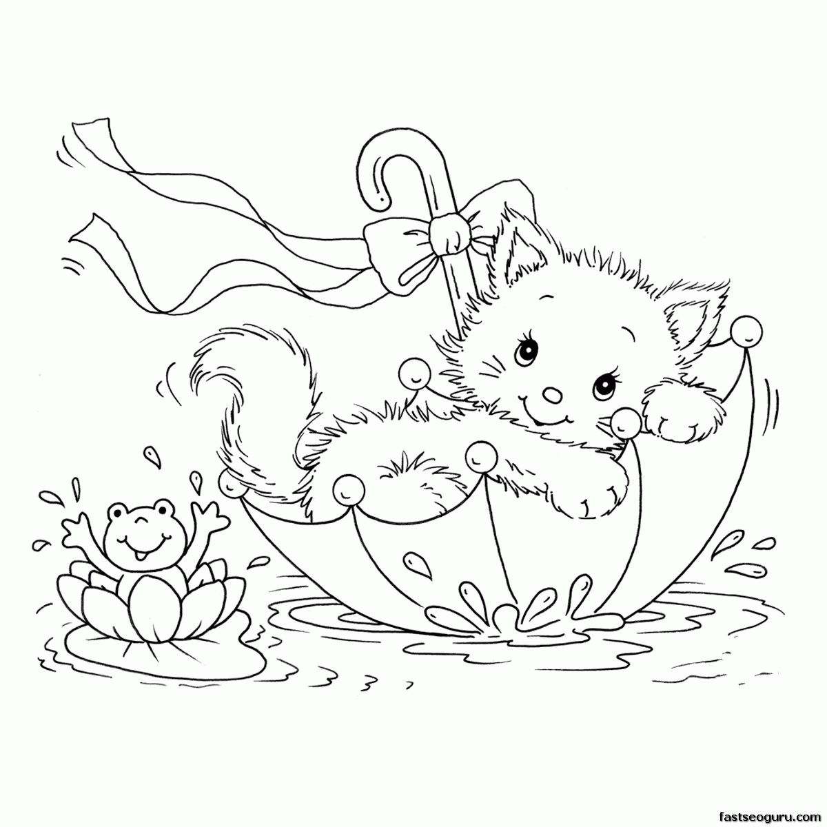 Princess Kitten Coloring Pages   Coloring Home