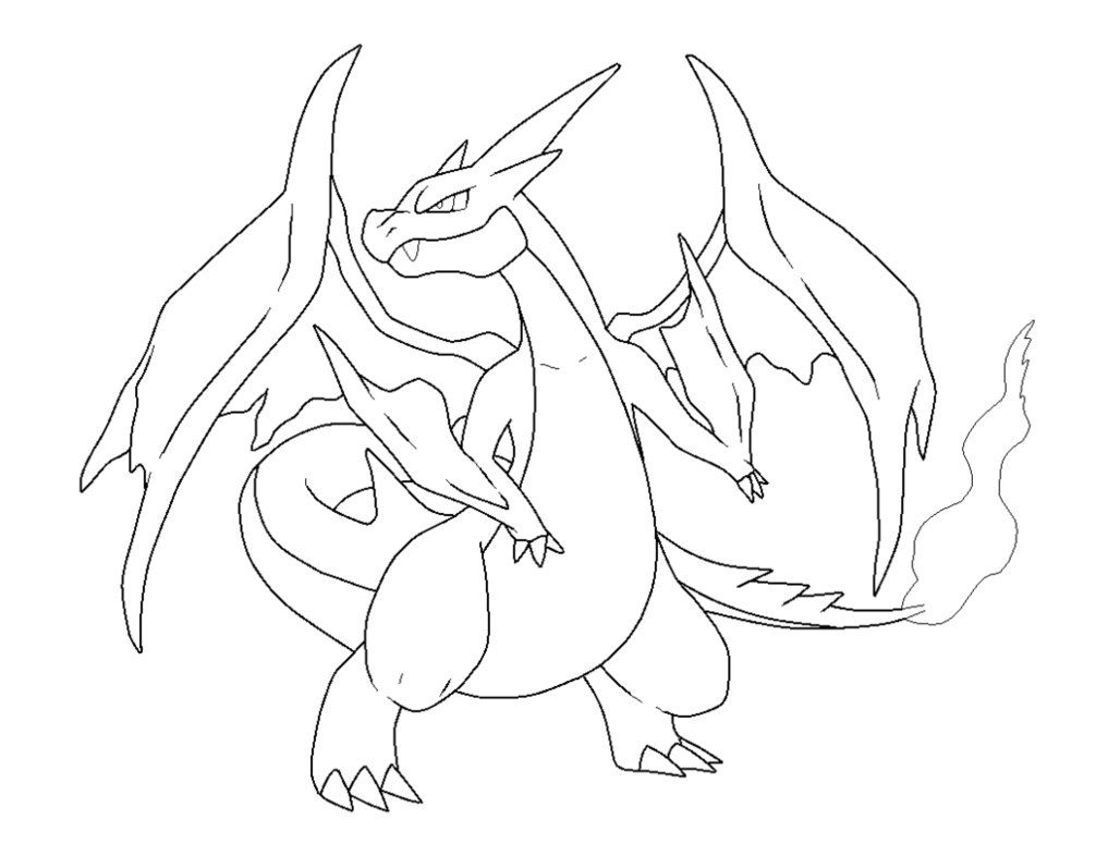 Charizard Mega Evolution Coloring Pages - High Quality Coloring Pages