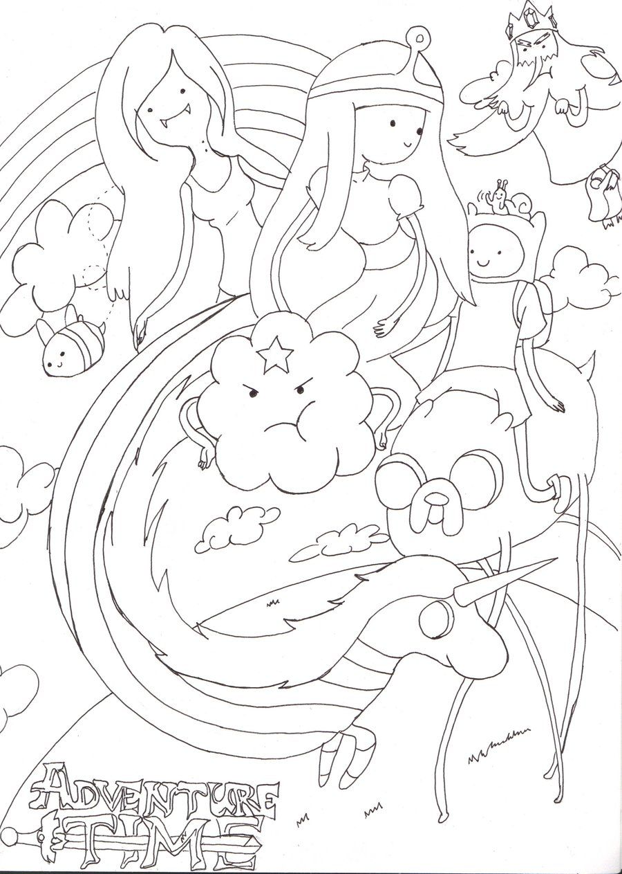 Kids Adventure Time Coloring Pages   Cartoon Coloring Pages Of ...
