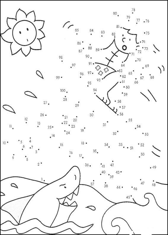 Dot To Dot To 50 Coloring Home