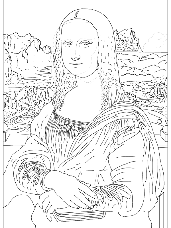 Mona Lisa Coloring Page - Coloring Home