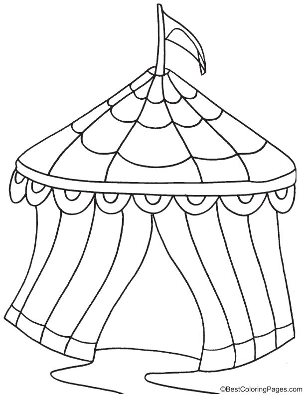 Circus tent coloring page | Download Free Circus tent coloring page for  kids | Best Coloring Pages