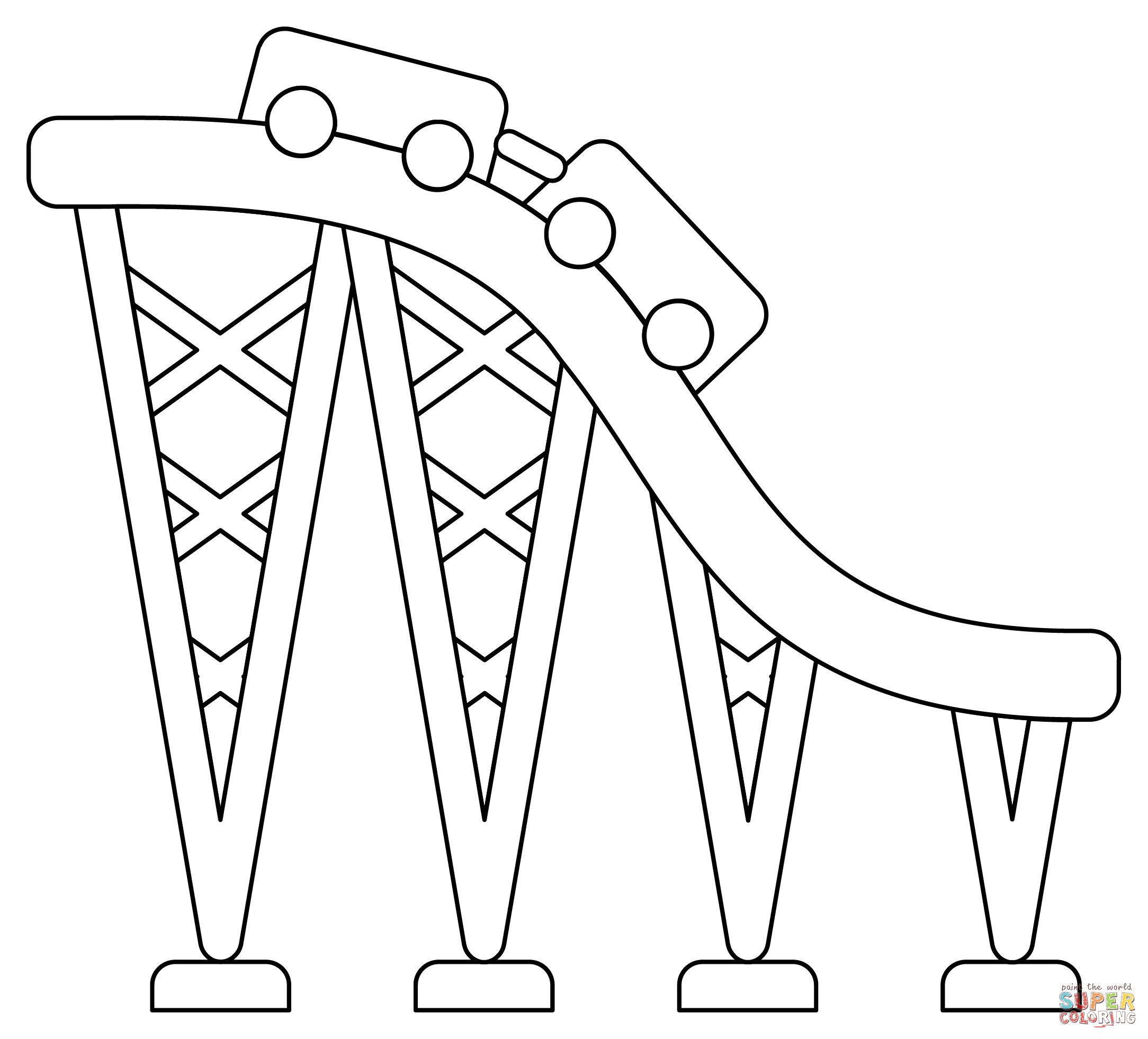 Roller Coaster Coloring Page Free Printable