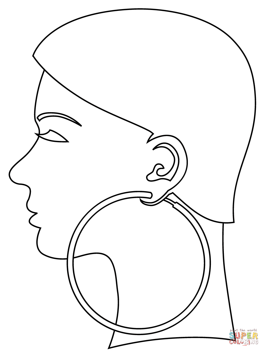 Hoop Earring coloring page | Free Printable Coloring Pages