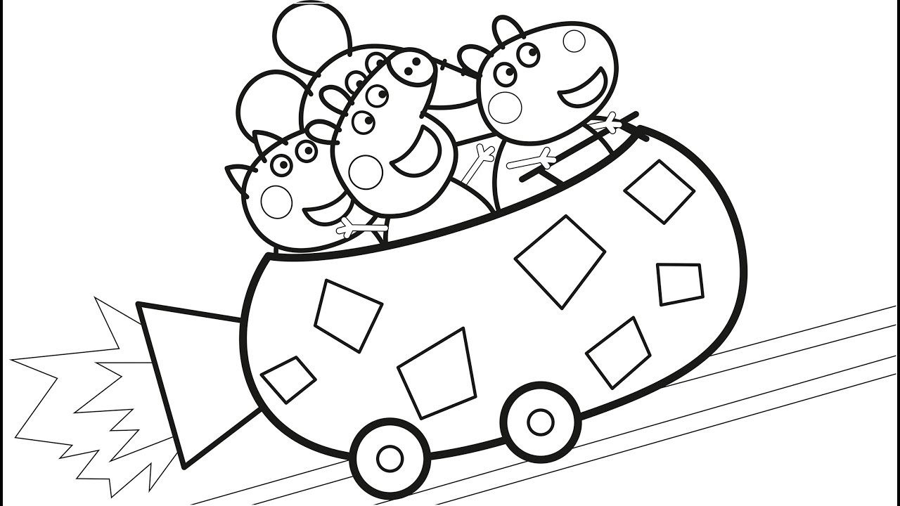 Peppa Pig Coloring Pages | Peppa Pig's Roller Coaster FUN! Learn Colors For  Children - YouTube