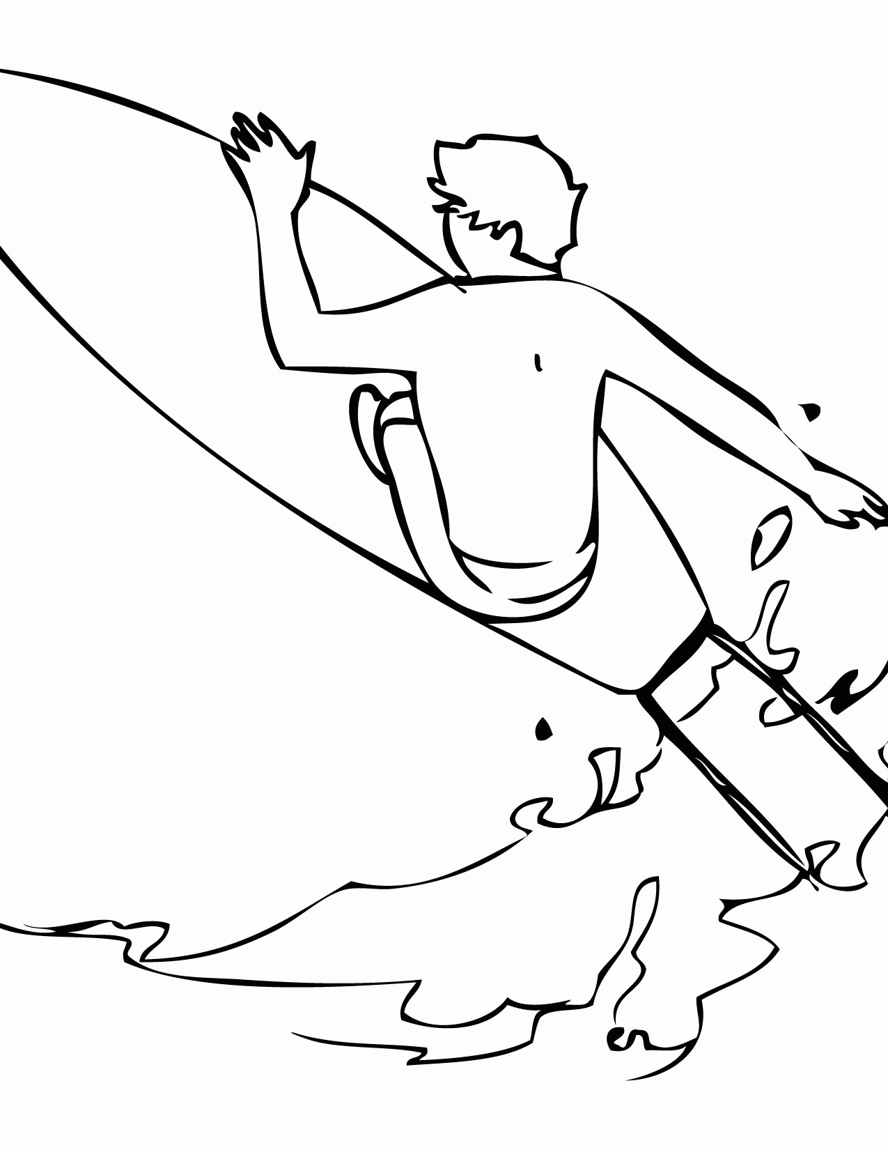 Surfing Coloring Page - Handipoints