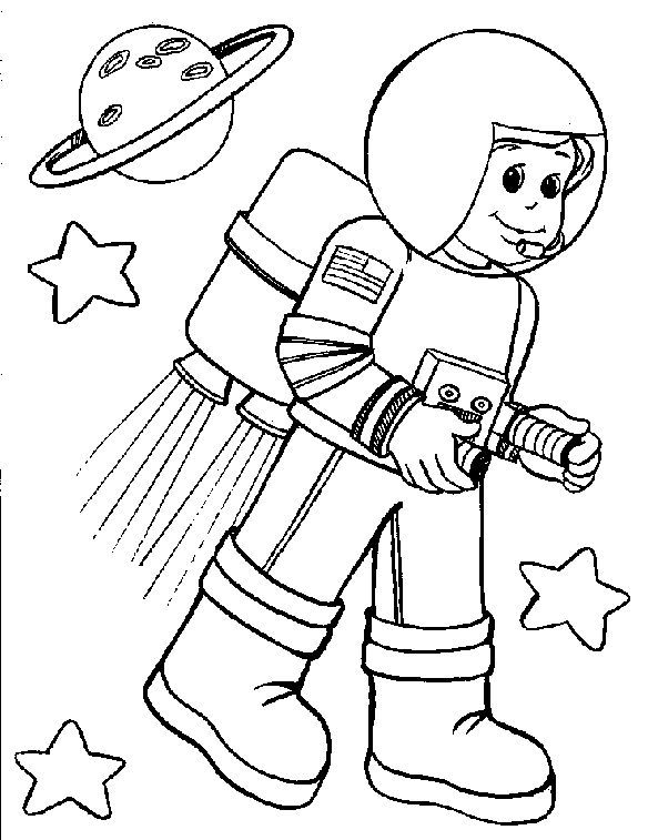 Astronauts Coloring Page. Crafts And Worksheets For Preschool, Toddler