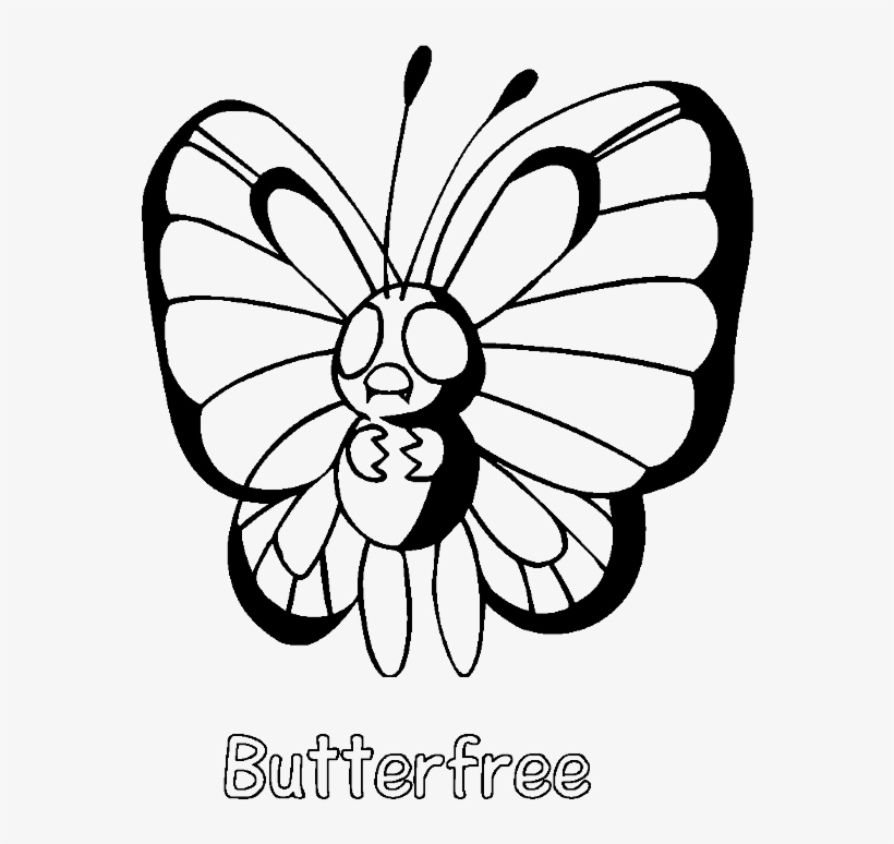 Butterfree Coloring Pages - Butterfree Pokemon Coloring Pages PNG Image |  Transparent PNG Free Download on SeekPNG