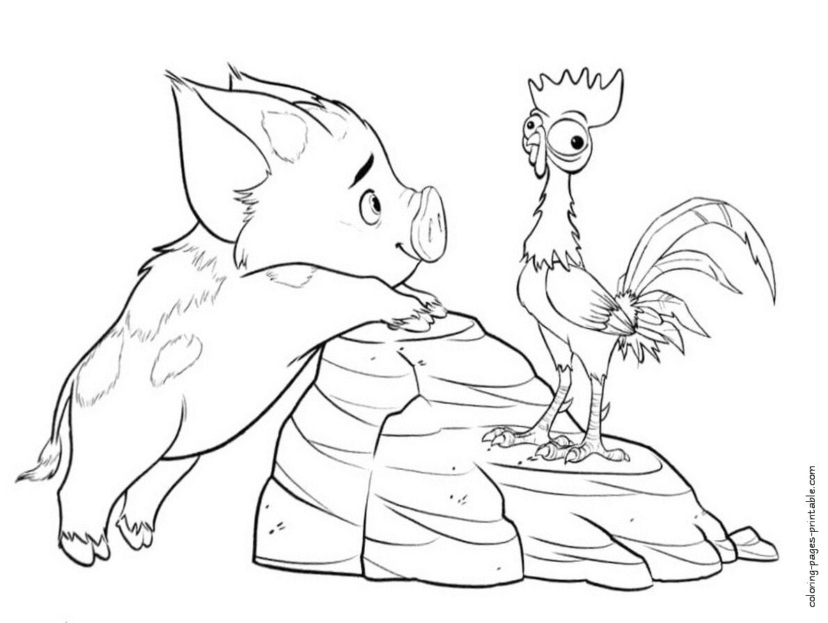 Hei Hei and Pua coloring page ...coloring-pages-printable.com