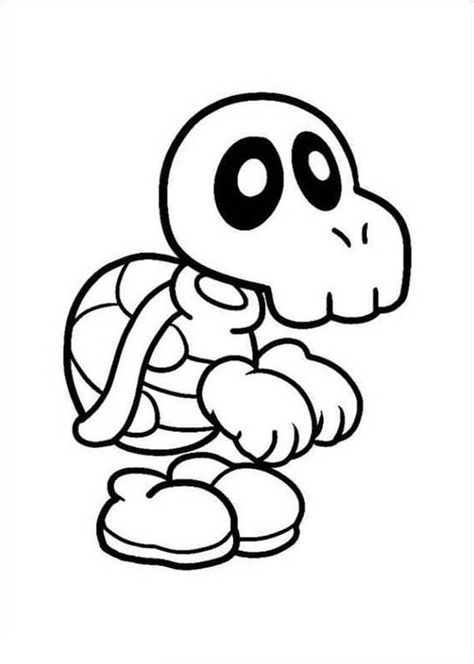 Super Mario Brothers Skull Of Turtle Coloring Page : Color Luna ...